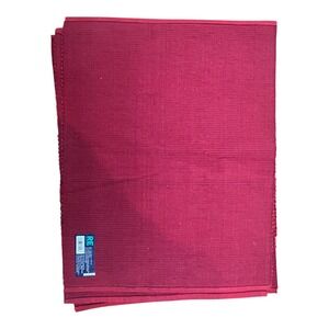 Room Essentials Placemats Set of 5 Magenta Pink Like New Ribbed Cotton 14x19